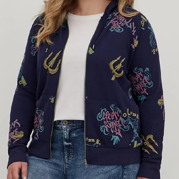 Torrid Disney Ursula Villain Antivday Hoodie Jacket Blue 1X - Picture 1 of 9